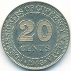 Малайя, 20 центов 1948 год