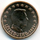 Люксембург, 1 евроцент 2002 год (UNC)