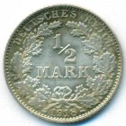Германия, 1/2 марки 1918 год Е (UNC)