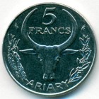 Мадагаскар, 5 франков 1986 год (UNC)