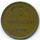 Гернси, 4 дубля 1864 год
