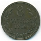 Гернси, 8 дублей 1864 год