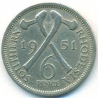 Южная Родезия, 6 пенсов 1951 год