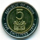 Кения, 5 шиллингов 2010 год (AU)