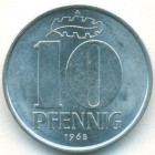 ГДР, 10 пфеннигов 1965 год (UNC)