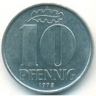 ГДР, 10 пфеннигов 1978 год (UNC)