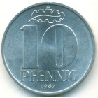 ГДР, 10 пфеннигов 1967 год (UNC)