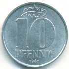 ГДР, 10 пфеннигов 1967 год (UNC)