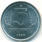 ГДР, 5 пфеннигов 1990 год (UNC)