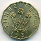 Великобритания, 3 пенса 1937 год (AU)