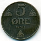 Норвегия, 5 эре 1911 год