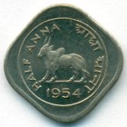 Индия, 1/2 анны 1954 год (UNC)