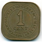 Малайя, 1 цент 1943 год (AU)