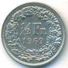 Швейцария, 1/2 франкa 1969 год (UNC)
