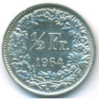Швейцария, 1/2 франкa 1964 год (UNC)