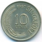 Сингапур, 10 центов 1967 год (UNC)