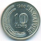 Сингапур, 10 центов 1980 год (UNC)
