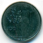 Италия, 100 лир 1990 год (UNC)