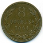 Гернси, 8 дублей 1864 год