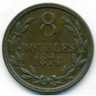 Гернси, 8 дублей 1874 год