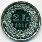 Швейцария, 2 франка 2012 год (UNC)