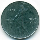 Италия, 50 лир 1957 год