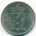 Норвегия, 5 крон 1966 год (AU)