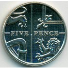 Великобритания, 5 пенсов 2012 год (AU)