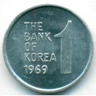 Южная Корея, 1 вон 1969 год (UNC)