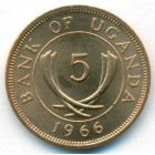 Уганда, 5 центов 1966 год (UNC)