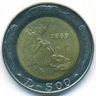 Сан-Марино, 500 лир 1989 год (UNC)