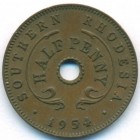 Южная Родезия, 1/2 пенни 1954 год (AU)