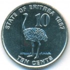 Эритрея, 10 центов 1997 год (UNC)