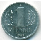 ГДР, 1 пфенниг 1983 год (UNC)