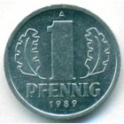 ГДР, 1 пфенниг 1989 год (AU)