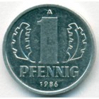 ГДР, 1 пфенниг 1986 год (AU)