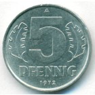 ГДР, 5 пфеннигов 1972 год