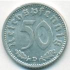 Третий Рейх, 50 рейхспфеннигов 1942 год D