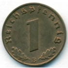 Третий рейх, 1 рейхспфенниг 1939 год B (UNC)