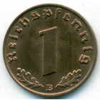 Третий рейх, 1 рейхспфенниг 1939 год B (UNC)