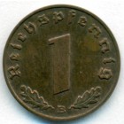 Третий рейх, 1 рейхспфенниг 1939 год B (UNC)