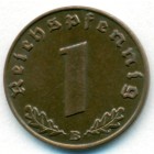Третий рейх, 1 рейхспфенниг 1939 год B (AU)