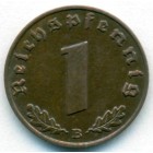 Третий рейх, 1 рейхспфенниг 1939 год B (AU)