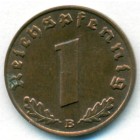 Третий рейх, 1 рейхспфенниг 1939 год B (AU)