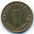 Третий рейх, 1 рейхспфенниг 1939 год B (UNC)
