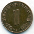 Третий рейх, 1 рейхспфенниг 1939 год B (UNC)