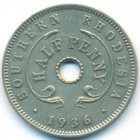Южная Родезия, 1/2 пенни 1936 год (AU)
