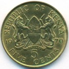 Кения, 5 центов 1970 год (UNC)