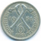 Южная Родезия, 6 пенсов 1951 год