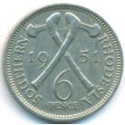 Южная Родезия, 6 пенсов 1951 год